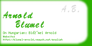 arnold blumel business card